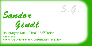 sandor gindl business card